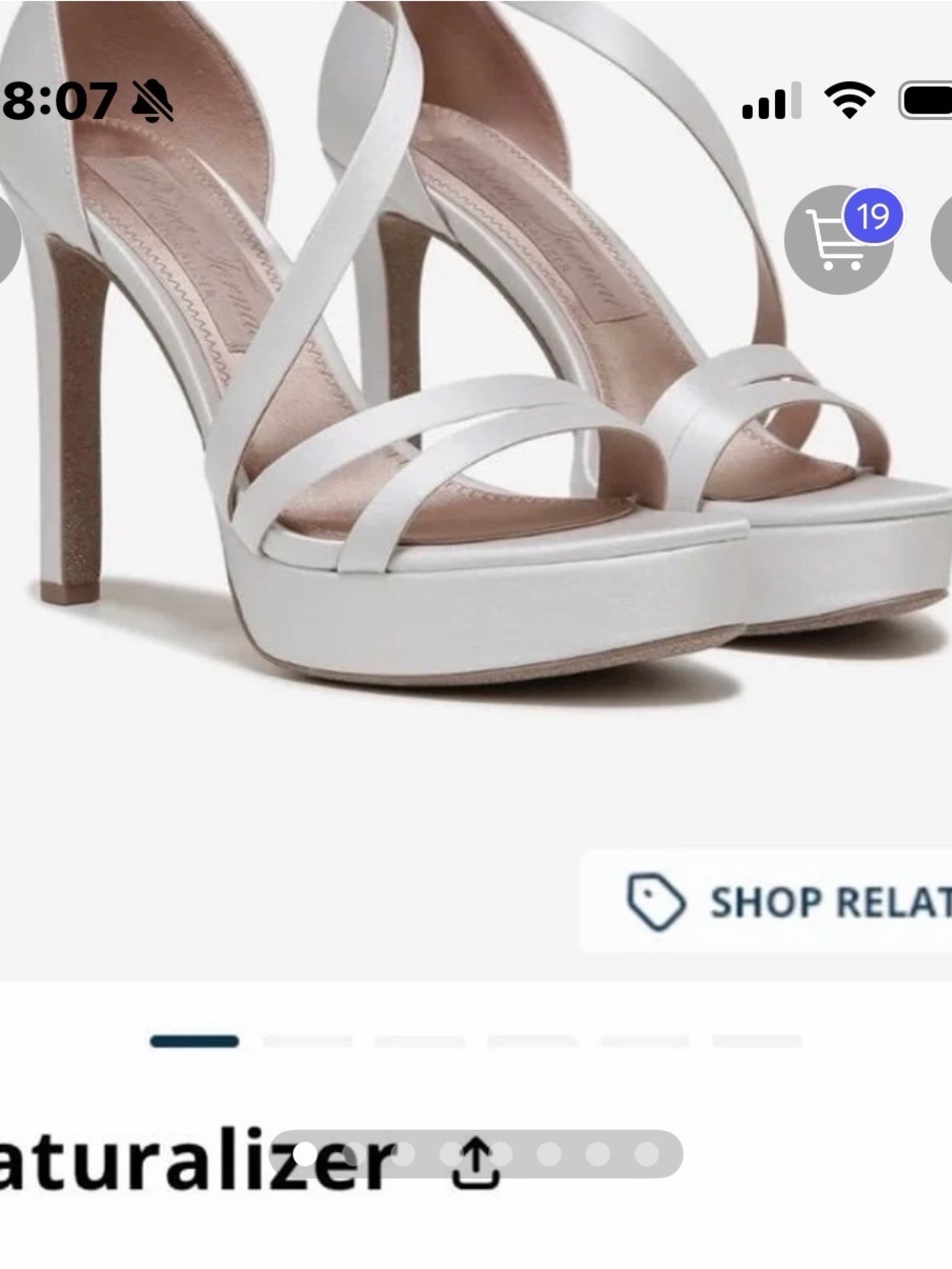 Naturalizer White Strappy Platform Heels